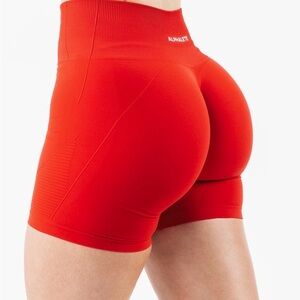 Worn once! Alphalete High Rise Revive Shorts in Formula Red (M)